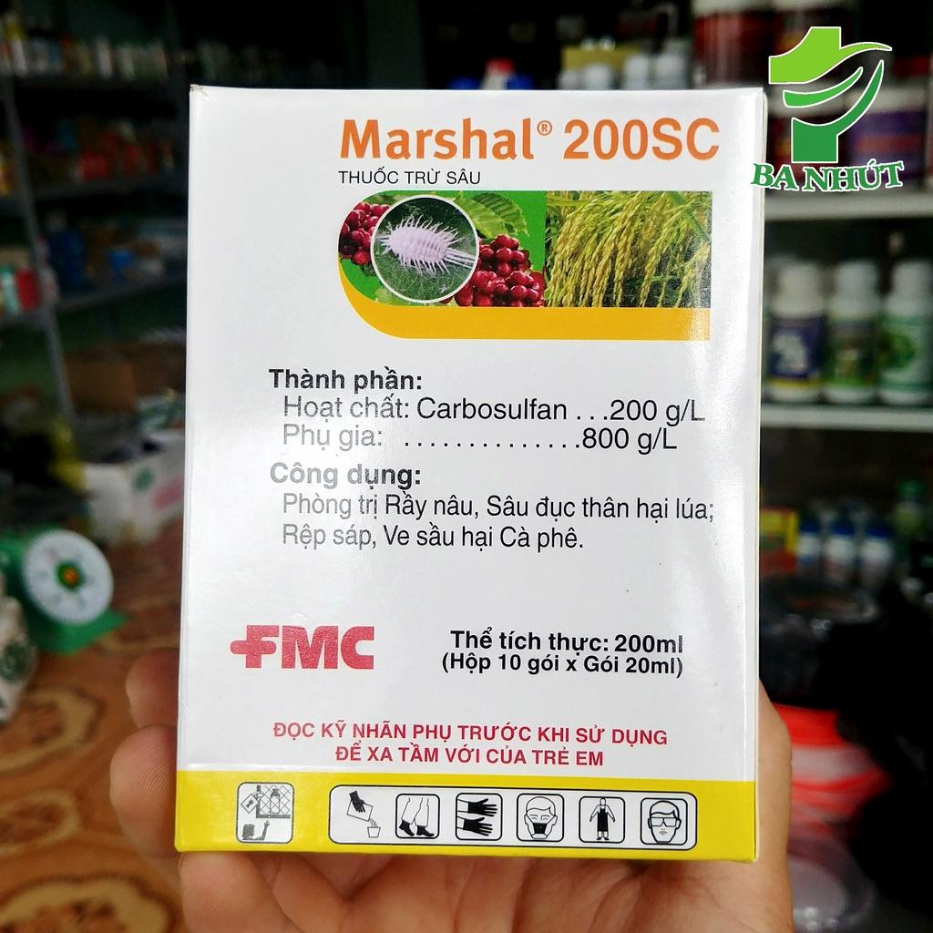 10 Gói Chế Phẩm MARSHAL 200SC Gói 20ml - Đặc Trừ Sâu Bệnh, Rầy Nâu, Sâu Đục Thân Hại Lúa, Rệp Sáp, Ve Sầu Hại Cà