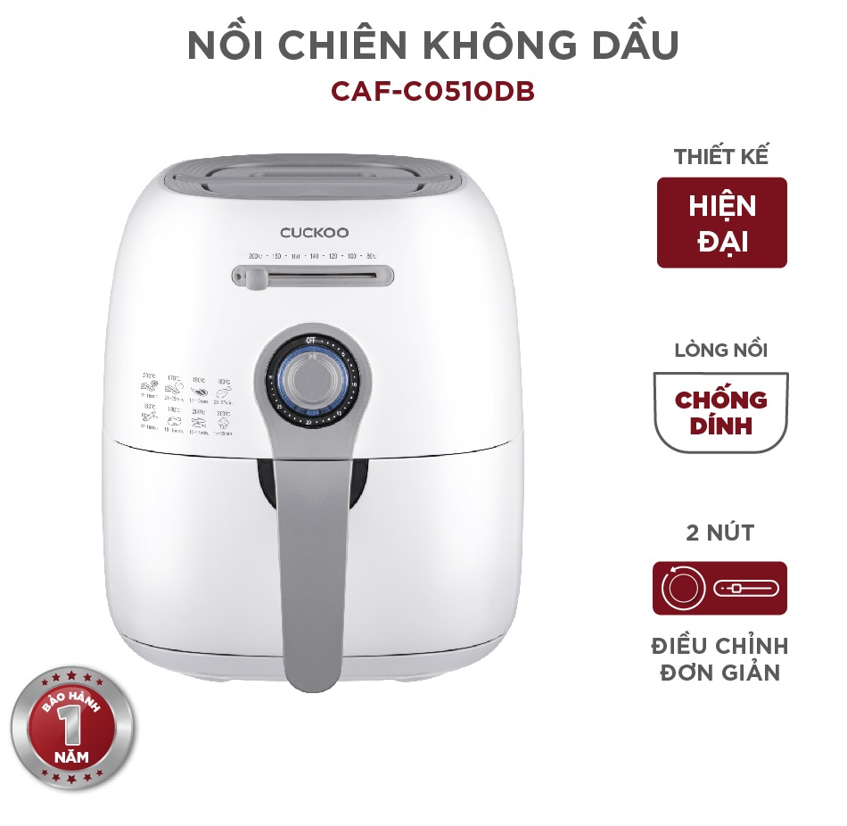 Nồi chiên không dầu Cuckoo CAF-C0510D 2,9 lít 1400W - Hàng chính hãng