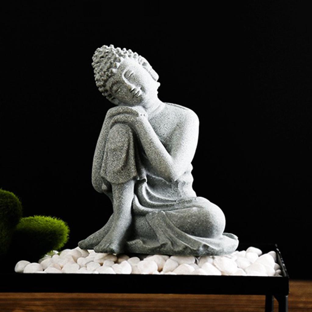 2pcs Buddha Statue Zen Figurine Home Docor Large Sleeping Buddha