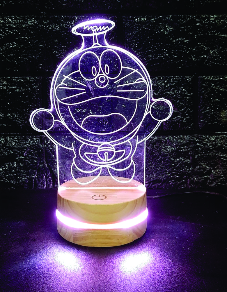 Doraemon 2, Đèn 3D led, Đèn ngủ thay đổi 16 màu