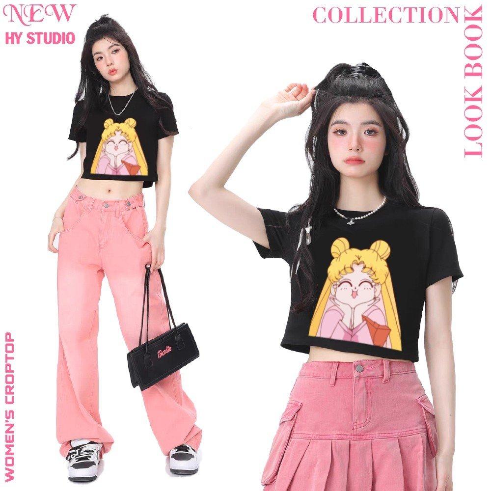 Croptop freesize hình Thủy thủ mặt trăng Sailor Moon vui nhộn