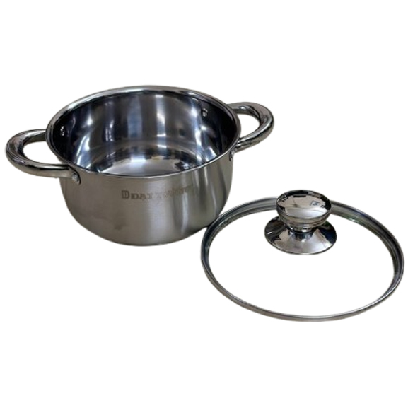 Nồi Inox Nắp Kính 5 Lớp Đáy Giúp Giữ Nhiệt Lâu Nhiều Kích Cỡ 18/20/22/24/26cm