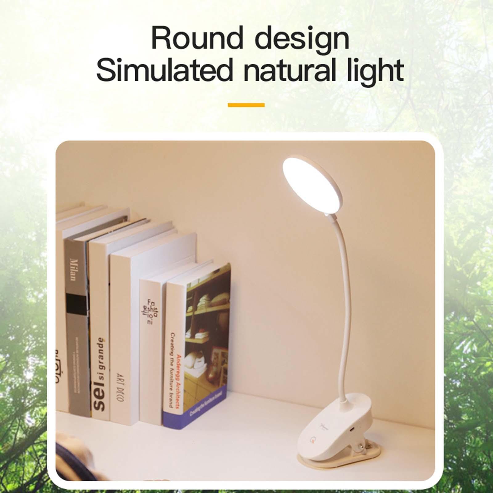 USB Clip On   Desk Lamp Dimmable Bed LED Night   Lamp White