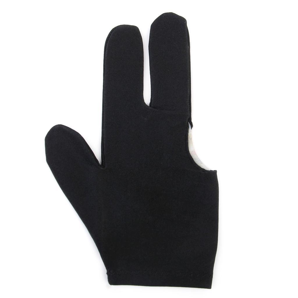 Snooker Billiard Cue Glove Pool Left/Right Hand Three Finger Accessory Black