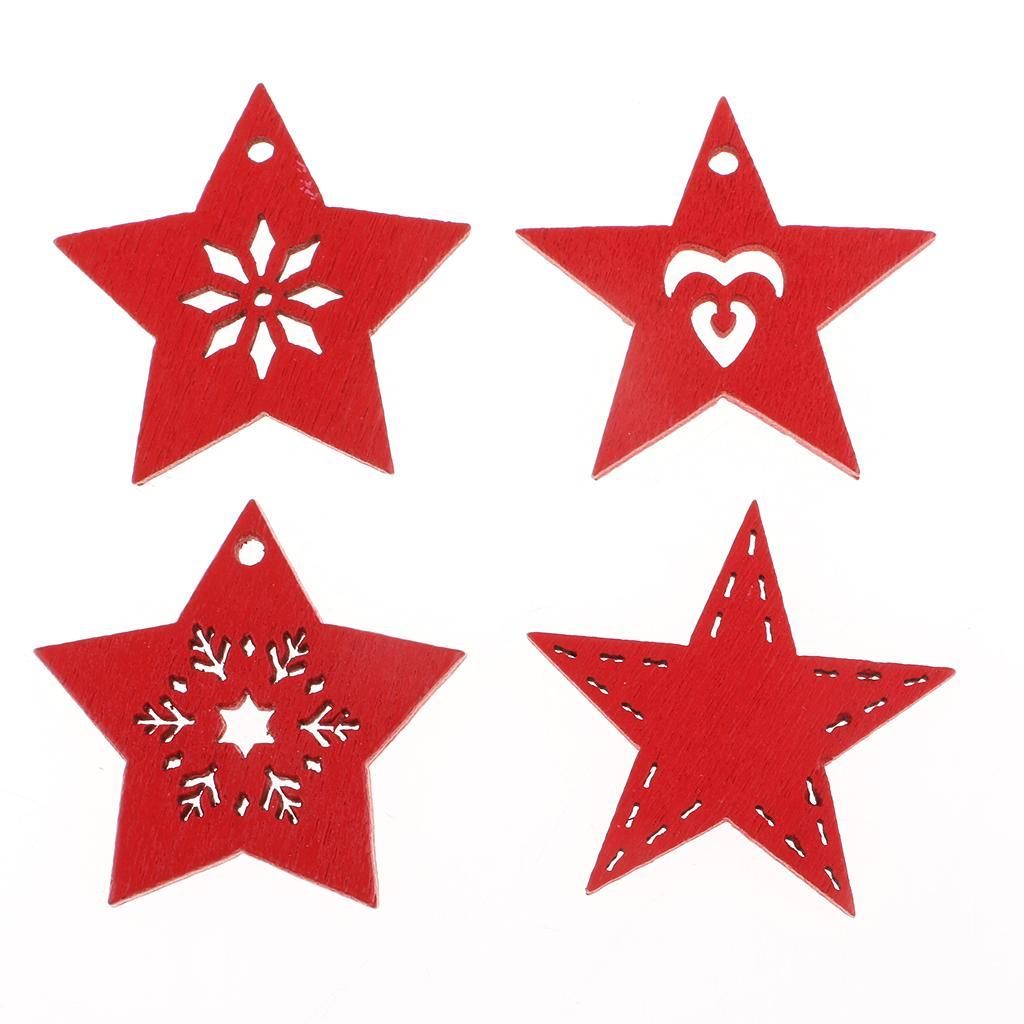 100pcs Unfinished Wood Carved Star Cutout Shapes Wooden Pieces Embellishment