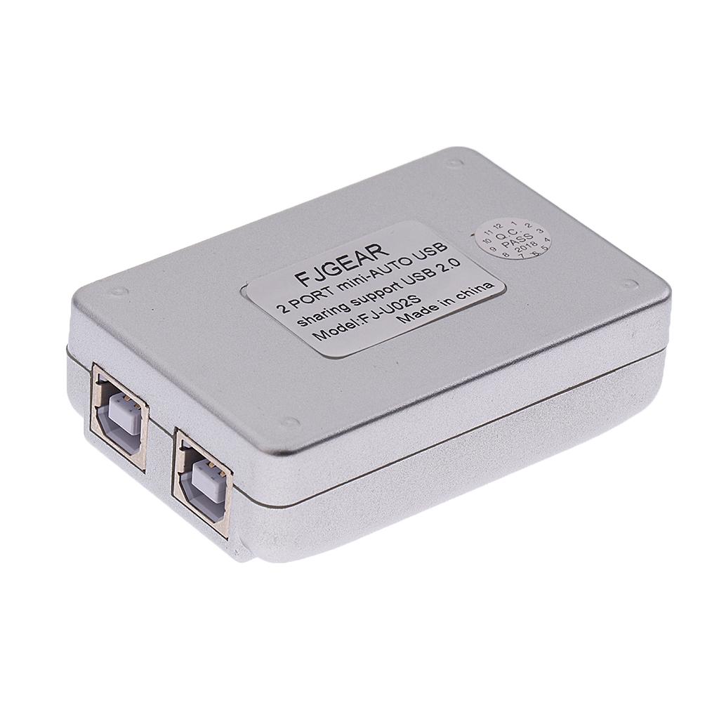 2 Ports USB 2.0 Auto Sharing Switch HUB Selector for Printer/HDD/Flash Drive