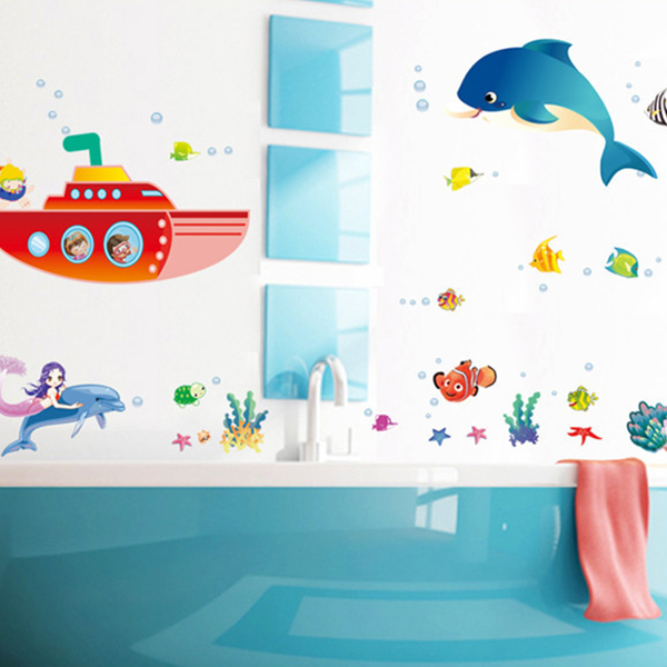 Decal Dán Tường Họa Tiết Đại Dương Xanh EB74