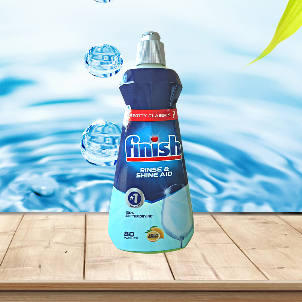 Nước làm bóng và khô chén, đĩa Finish Dishwasher Shine & Dry Regular 400ml PTT017391
