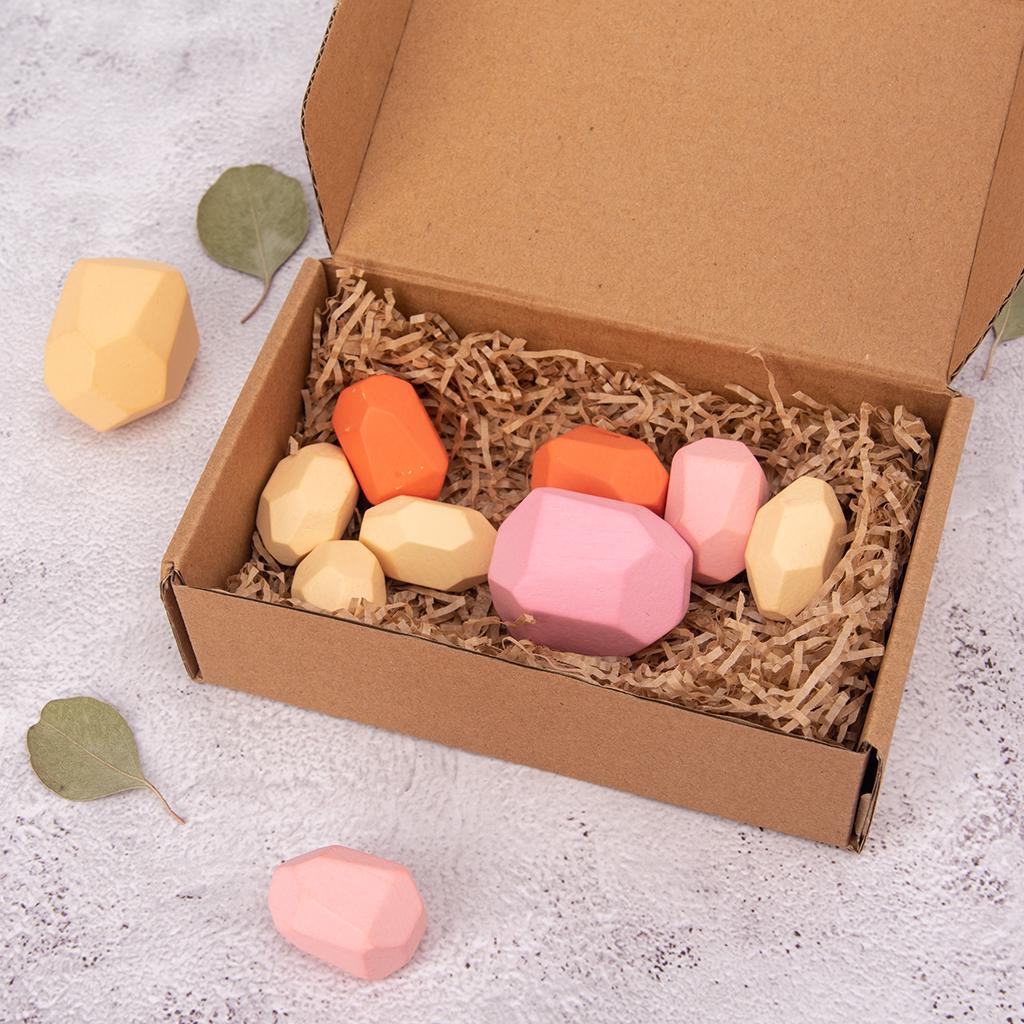 Wooden Building Blocks Stacking Construction Kids Toys 10pcs Colored