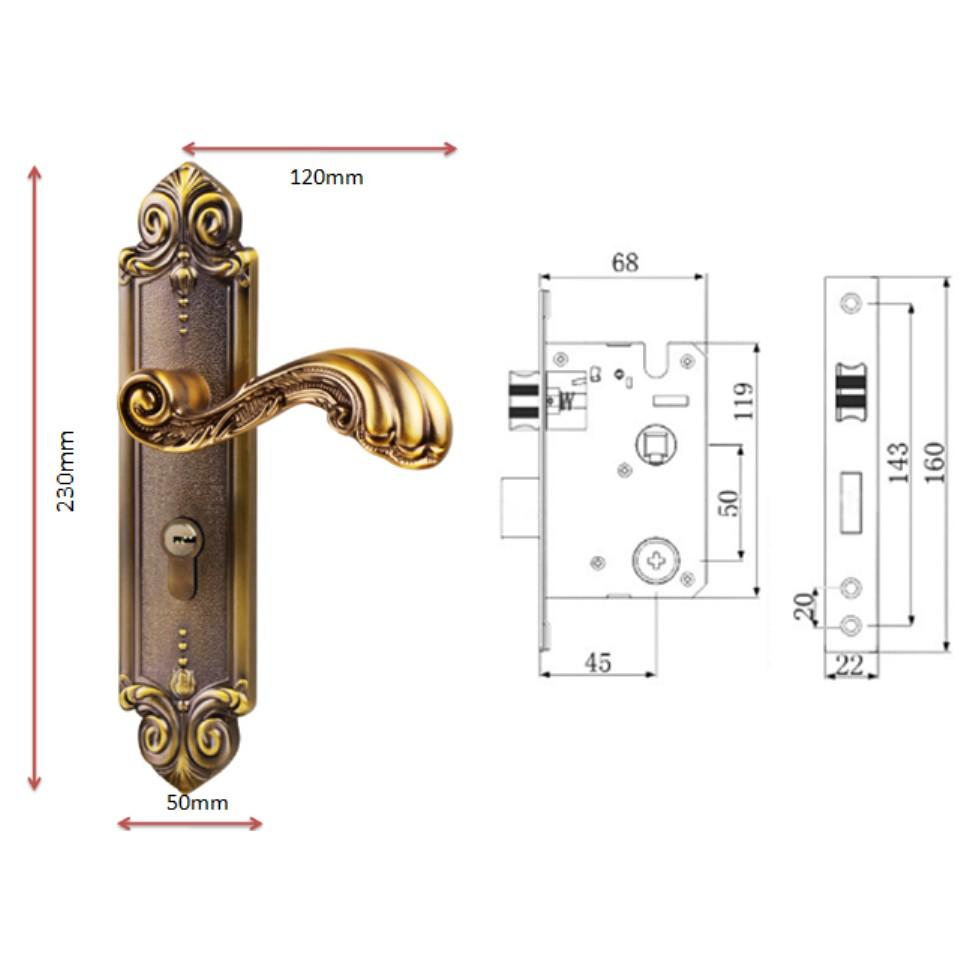 Khóa cửa tay gạt hợp kim cao cấp Canadi MS24