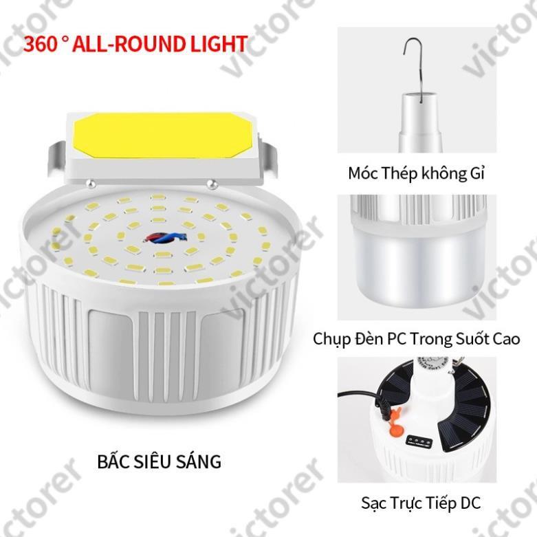 Bóng đèn LED năng lượng mặt trời điều khiển từ xa với 5 chế độ có thể sạc lại được