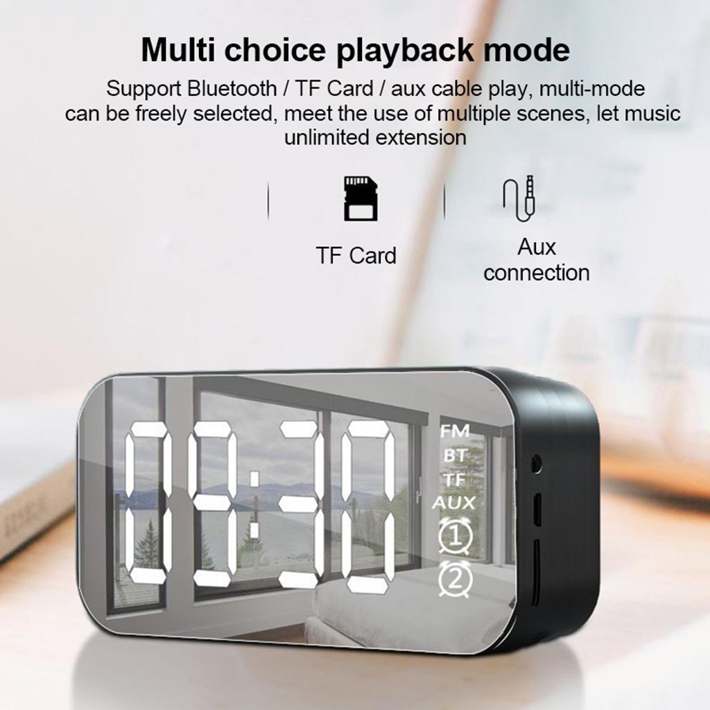 HIFI Wireless Bluetooth Speaker  Clock Portable for