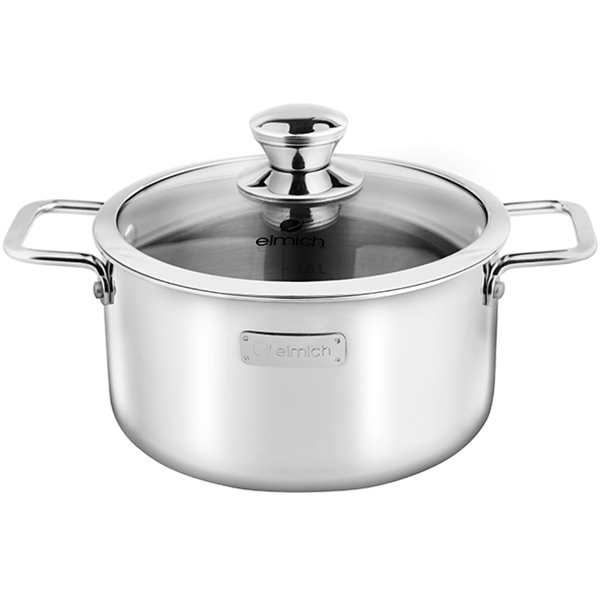 Bộ nồi inox dập nguyên khối Elmich Trimax Classic EL-2108OL Size 18, 20cm