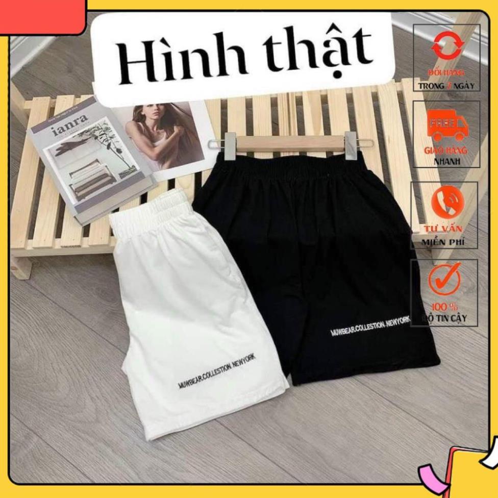 Quần short unisex_quần đùi đũi chun thêu siêu xinh xmtk98