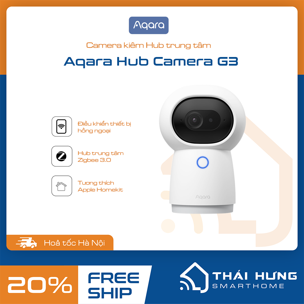 Camera Aqara G3 bản quốc tế, 2K, AI Tracking, hỗ trợ Apple HomeKit, tích hợp Hub Zigbee - Hàng Chính Hãng,