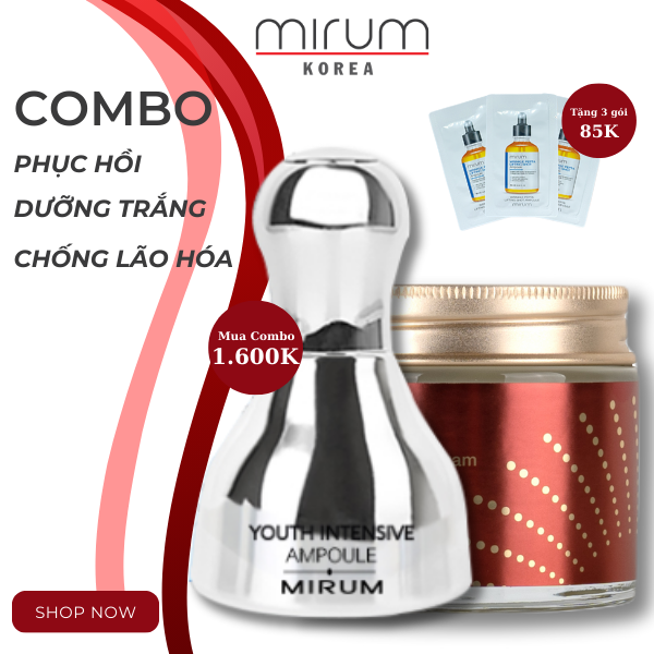 COMBO phục hồi, dưỡng trắng, chống lão hóa Mirum 40ml/70ml