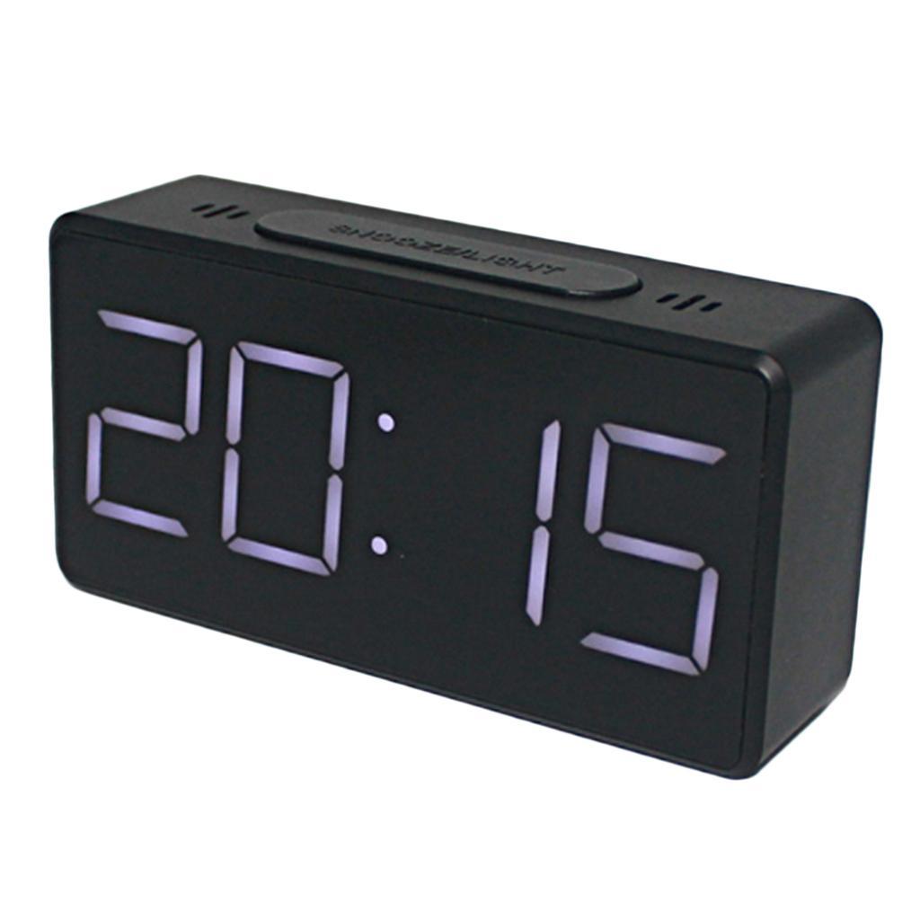 2x LED Digital Alarm Clock 12/24 H Display USB Charger Port for Home Travel