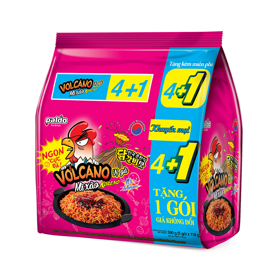 Mì Xào vị Gà - Volcano - Koreno lốc 5 gói