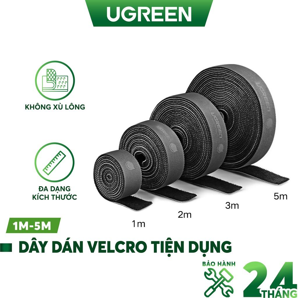 Dây dán Velcro tiện dụng đa năng màu xám dài 1-5m UGREEN LP124 - Hàng Chính Hãng