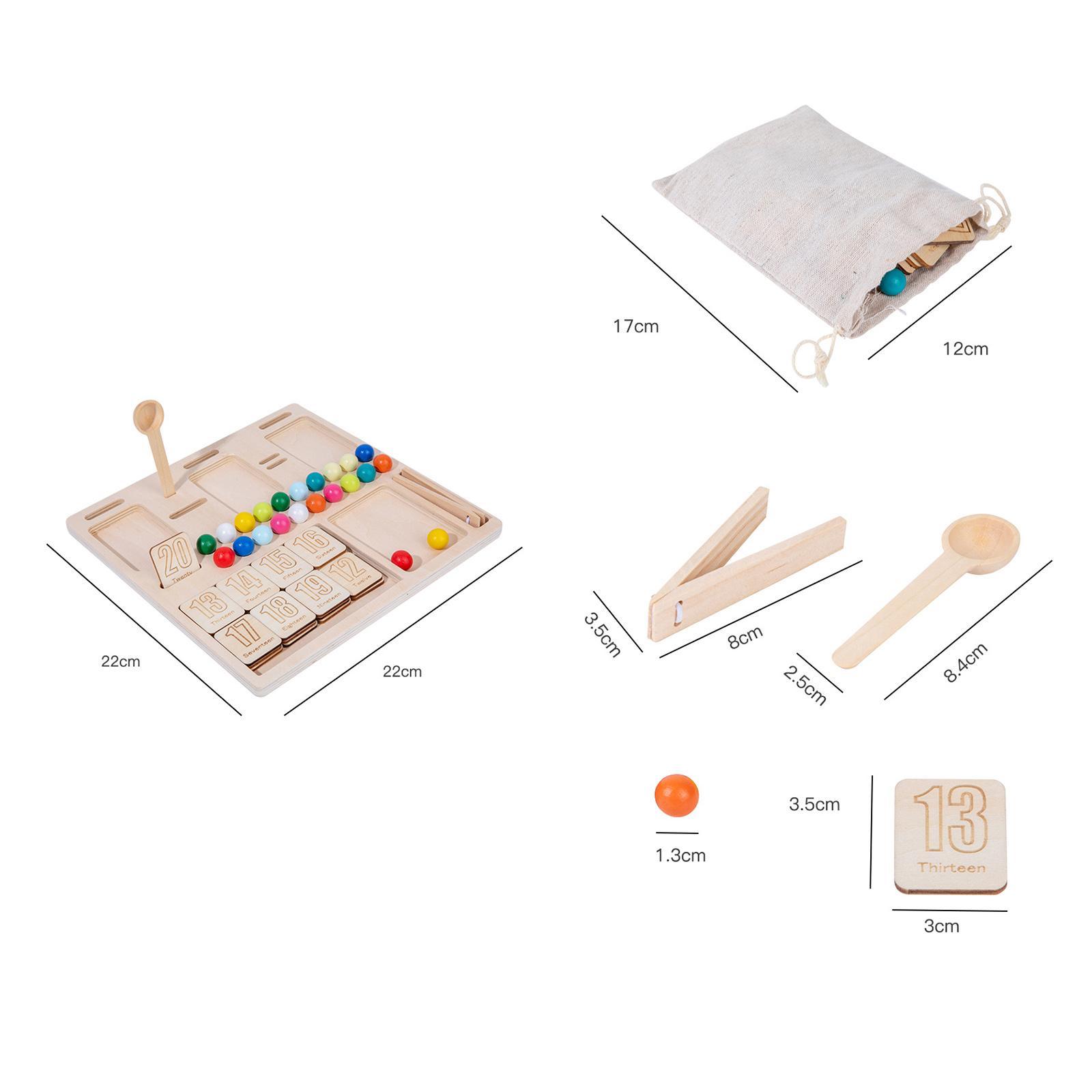 Wooden Counting Board Beads Tray Number Calculation Toy Educational Toys