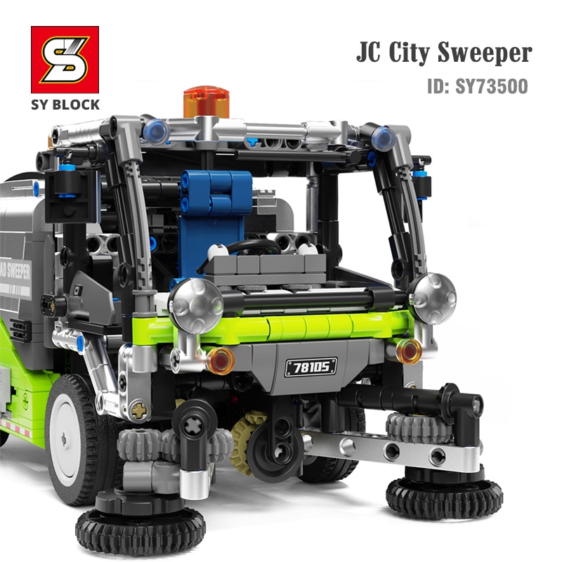 Đồ Chơi Lắp Ráp, Xếp Hình Xe Quét Dọn Làm Sạch Thành Phố JC City-Sweeper SY73500 ( có 2 bản)