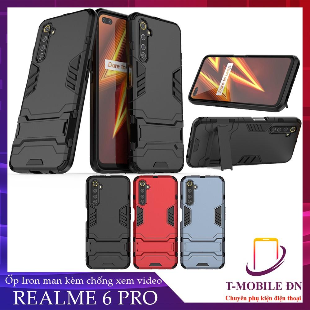 Ốp lưng cho Realme 6 Pro IRON MAN chống sốc bảo vệ viền và camera kèm chống xem video tiện lợi