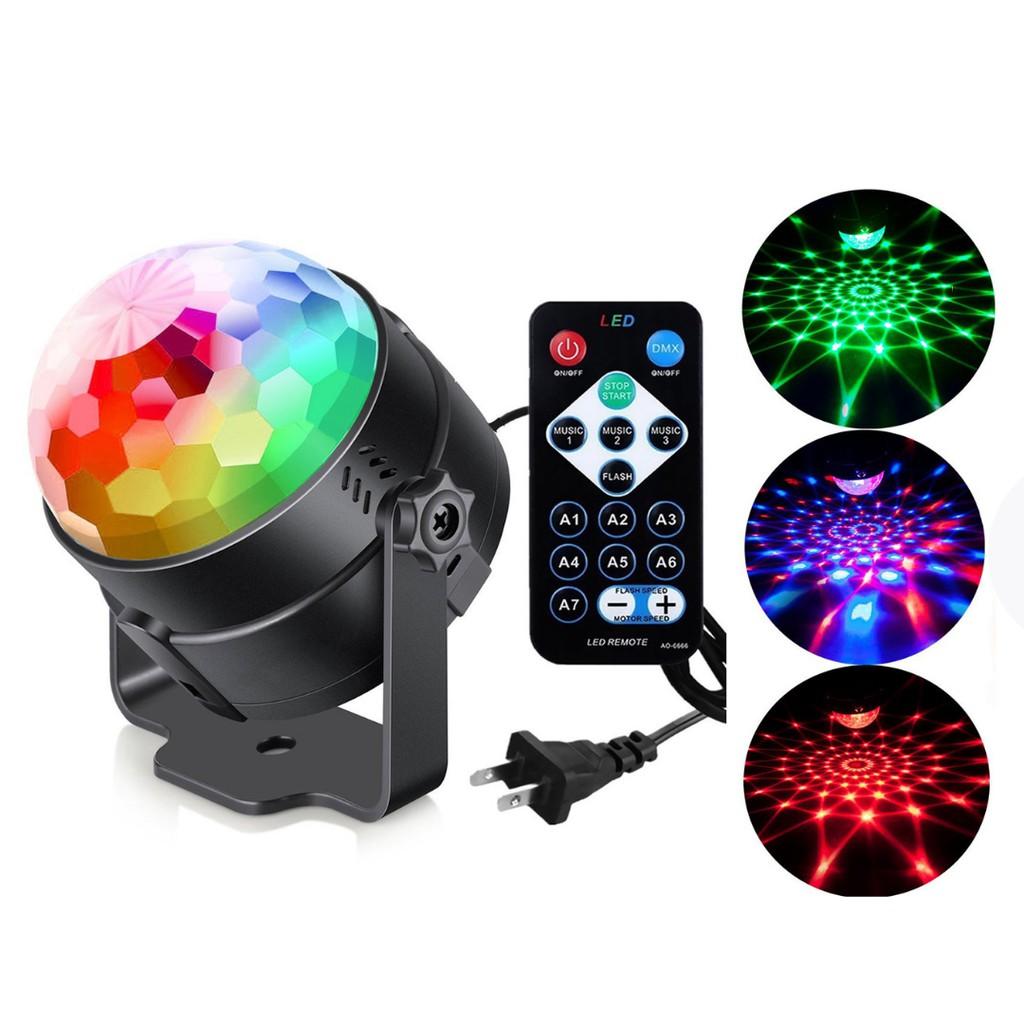 Đèn Led Xoay 7 Màu Cảm Ứng Theo Nhạc + Kèm Remove Điều Khiển