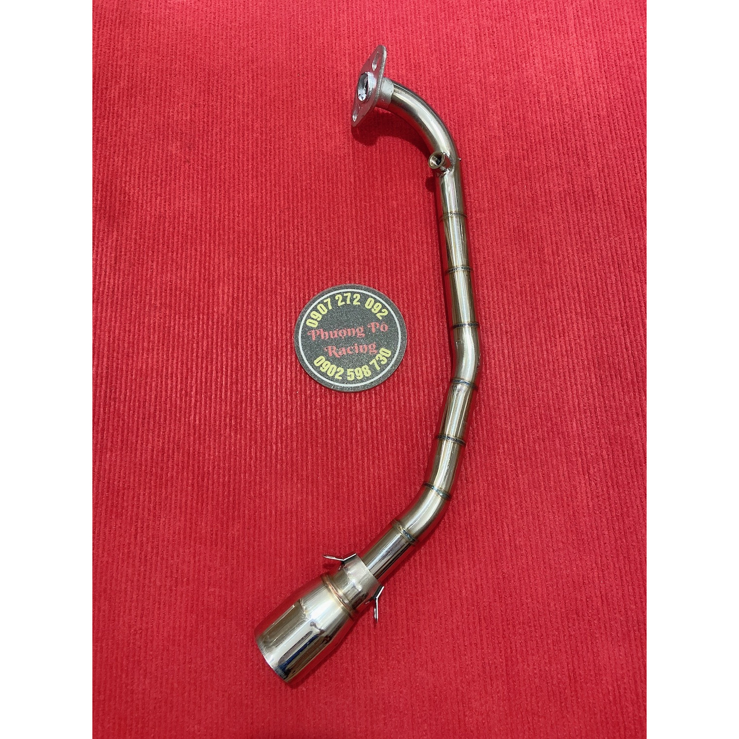 Cổ pô inox 304 khắc sâu gắn pô lon dành cho SHVN 2020