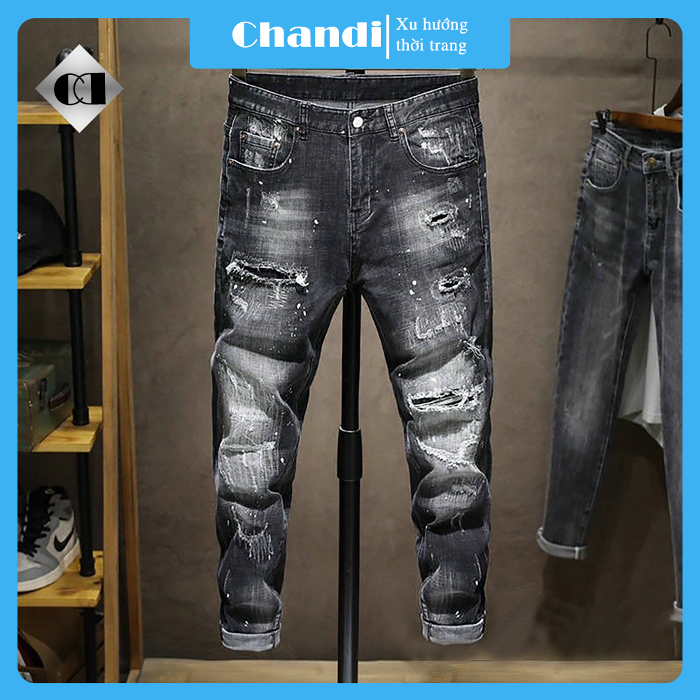Quần Bò Nam cao cấp thương hiệu Chandi, chất jean co dãn mẫu mới nhất  MS64