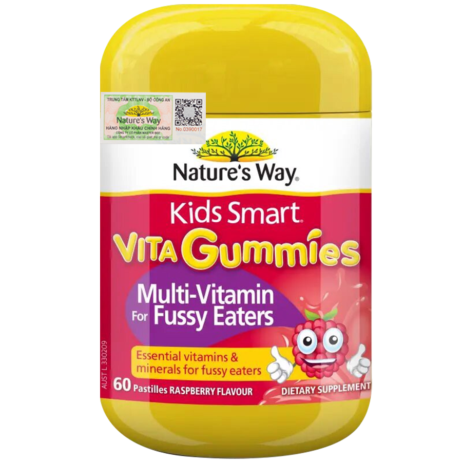 Nature's Way Kids Smart VITA GUMMIES MULTIVITAMIN FOR FUSSY EATERS - Vitamin Tổng Hợp Dạng kẹo Dẻo(60 viên/ Lọ)