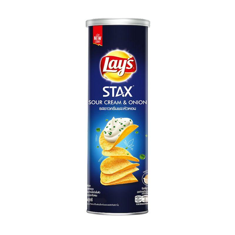 Snack Khoai Tây Lays Stax Vị Kem Chua Và Hành Tây 105G – 8850718804573