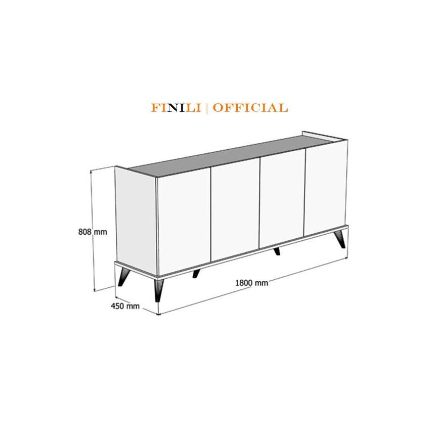 Tủ bếp đựng chén đĩa FINILI đa năng đựng đồ nhà bếp 4 cánh mở màu trắng FNL0201