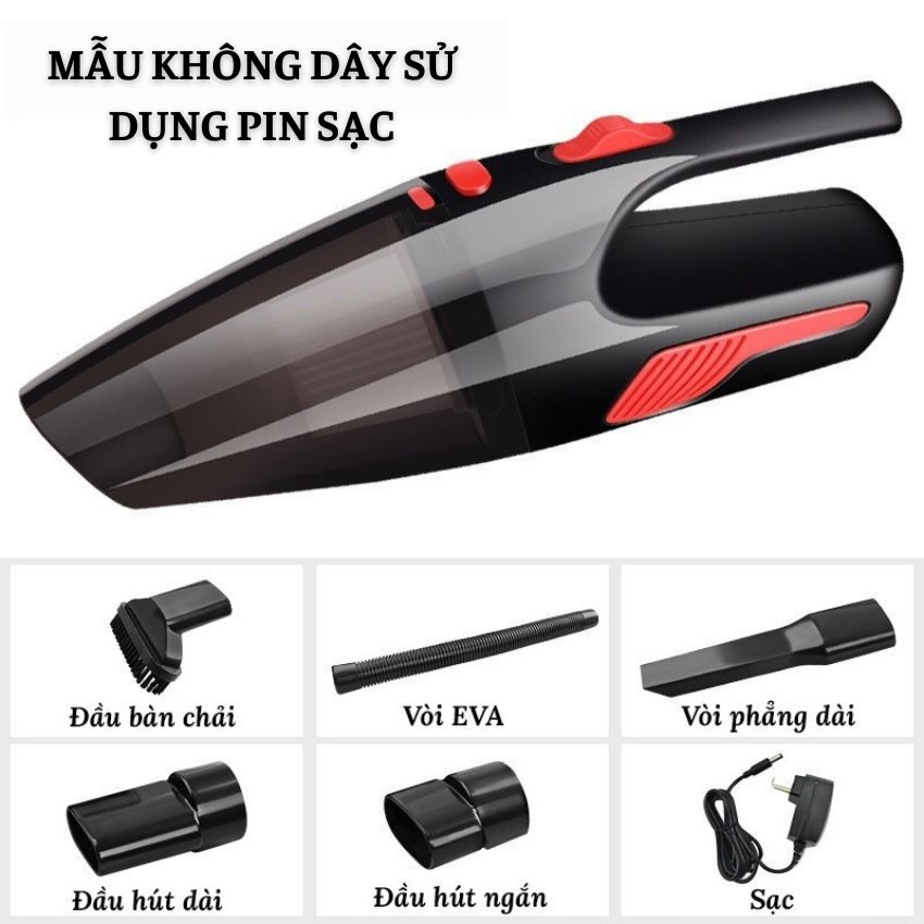 Máy Hút Bụi Ô Tô Cầm Tay Mini Không Dây 120W Sử Dụng Đa Năng Trong Nhà Trên Xe Hơi