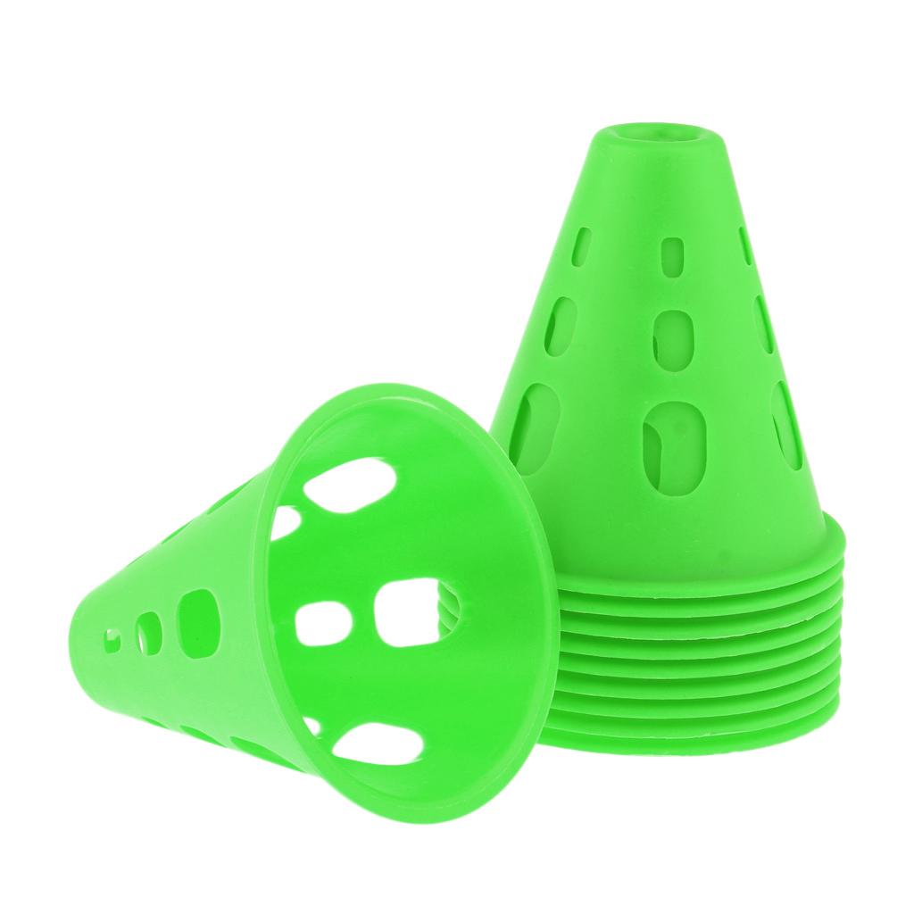 10pcs Plastic Windproof Roadblock Sport Training Traffic Road Cones Yellow