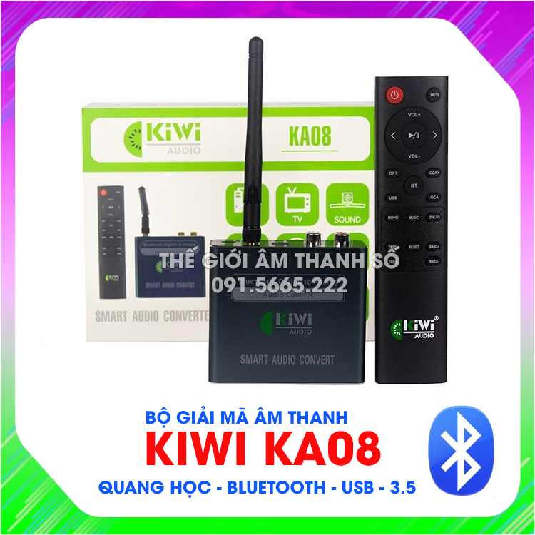 DAC giải mã âm thanh Kiwi KA08 - có blueooth - tiếng to, cực hay - Hàng chính hãng