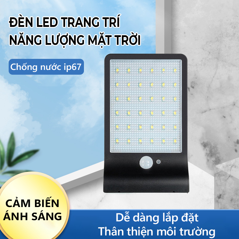 Đèn năng lượng mặt trời gắn tường ,cảm biến chuyển động 48 LED chip LED cao cấp, siêu sáng- K1554