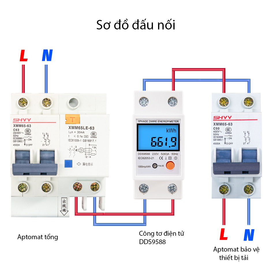 Công tơ điện tử 80A có hỗ trợ reset DDS9588