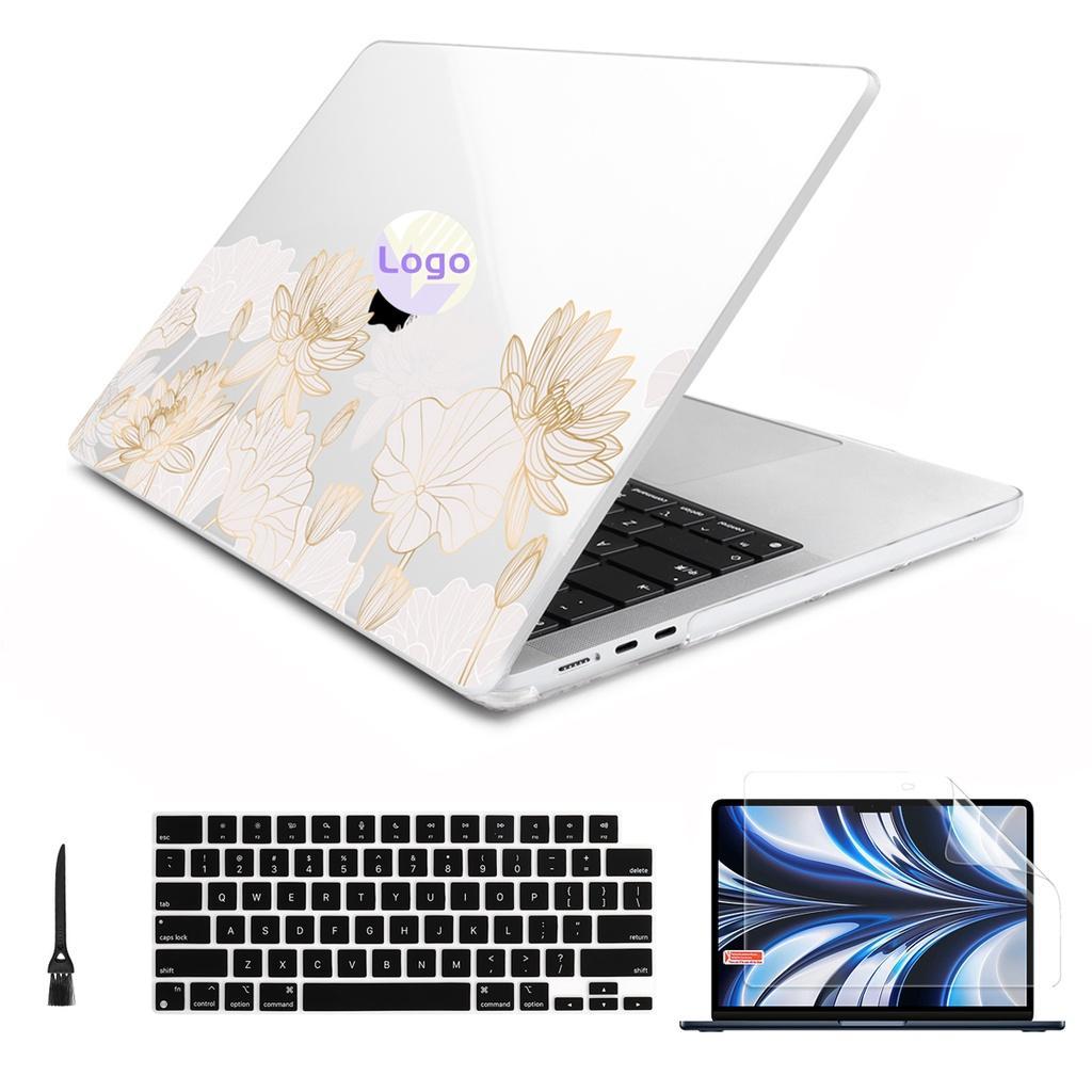 Ốp Máy Tính Bảng Hình Hoa Sen Cho 2022 Macbook Air13.6 M2 Chip A2681 Pro13 A2338 Pro14 16 inch A2442 A2485 Pro13.3 A2251 A1708 A1706 A1466 A1369