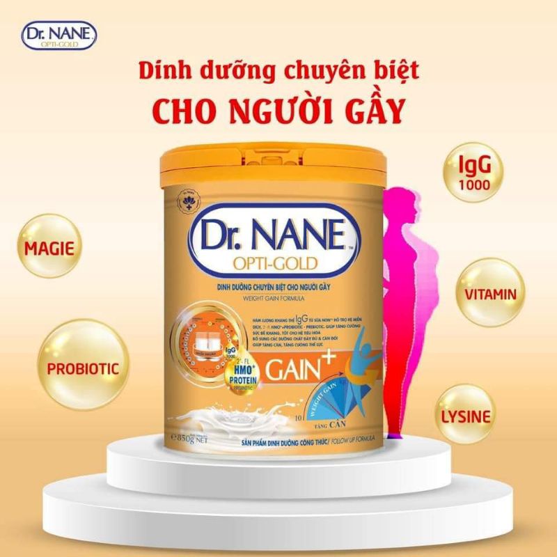 Sữa bột Dr. Nane Opti-Gold Gain Lon 800g