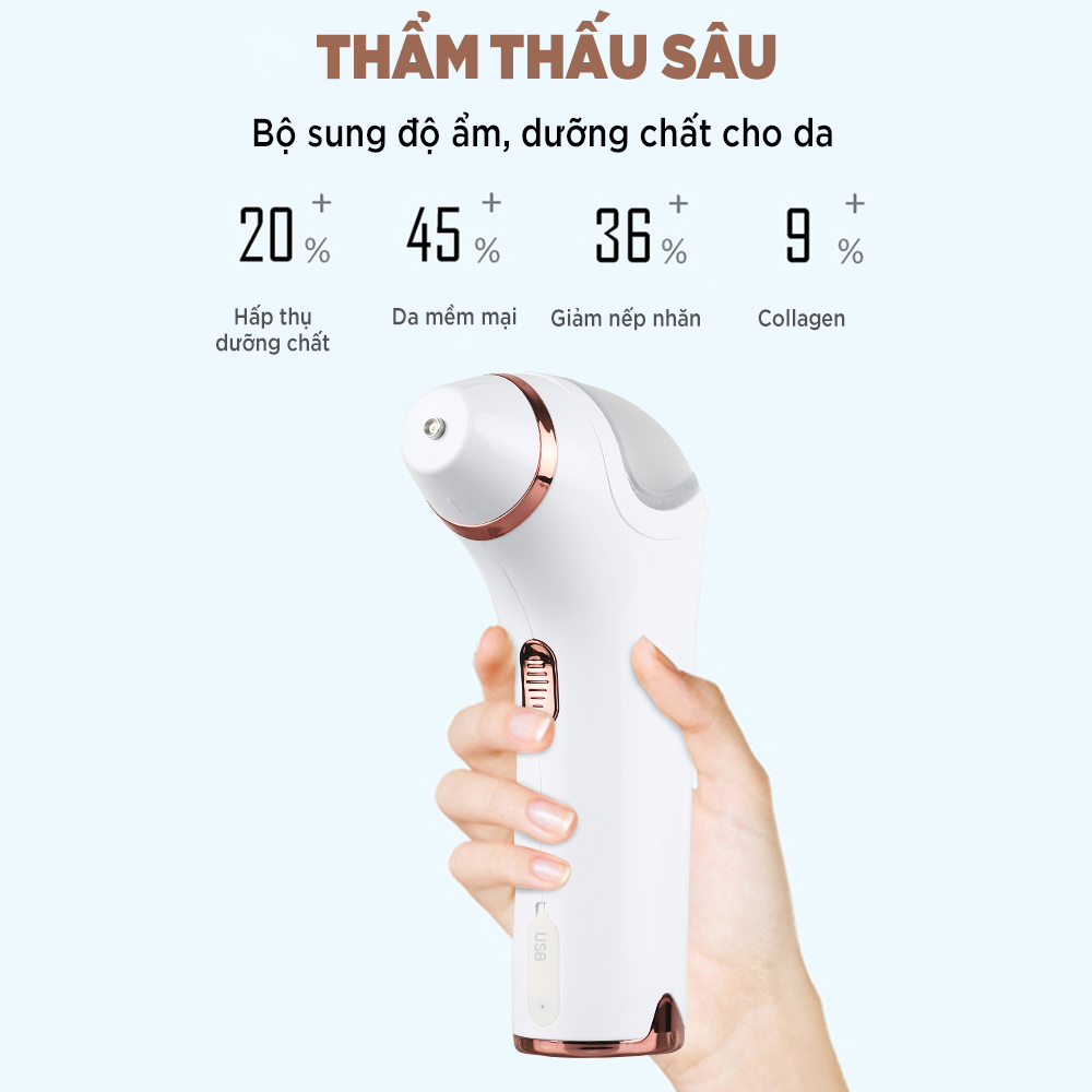 Máy Xịt Khoáng AKJ, Máy Phun Oxy Tươi Phun Sương Cầm Tay Mini Công Nghệ Nano Áp Suất Cao Cấp Ẩm Phun Dưỡng Chất Cho Da