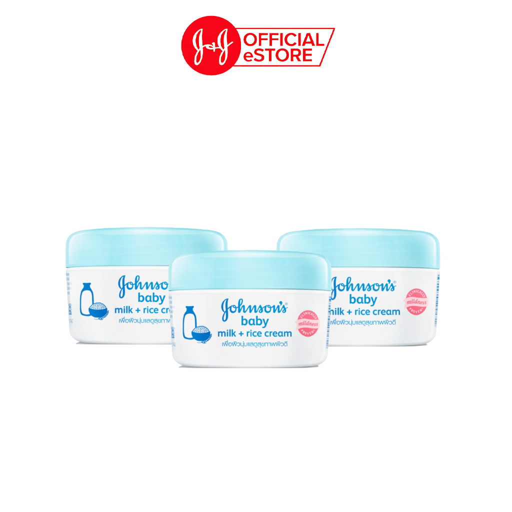 Combo 3 Kem Dưỡng Da Chứa Sữa &amp; Gạo Johnson's Baby 50g