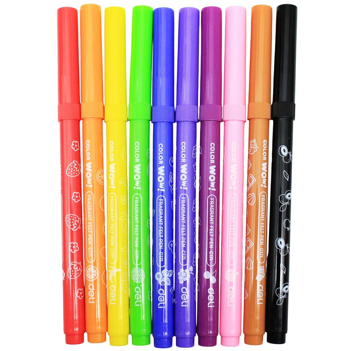 Hộp 10 Bút Dạ Nước - Hương Hoa Quả - Deli EC171