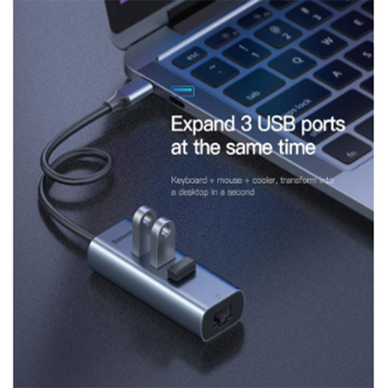 Bộ Chuyển Đổi Baseus CAHUBM0G HUB Cổng USBC / TypeC sang USB 3.0 x 3 - Hàng Chính Hãng