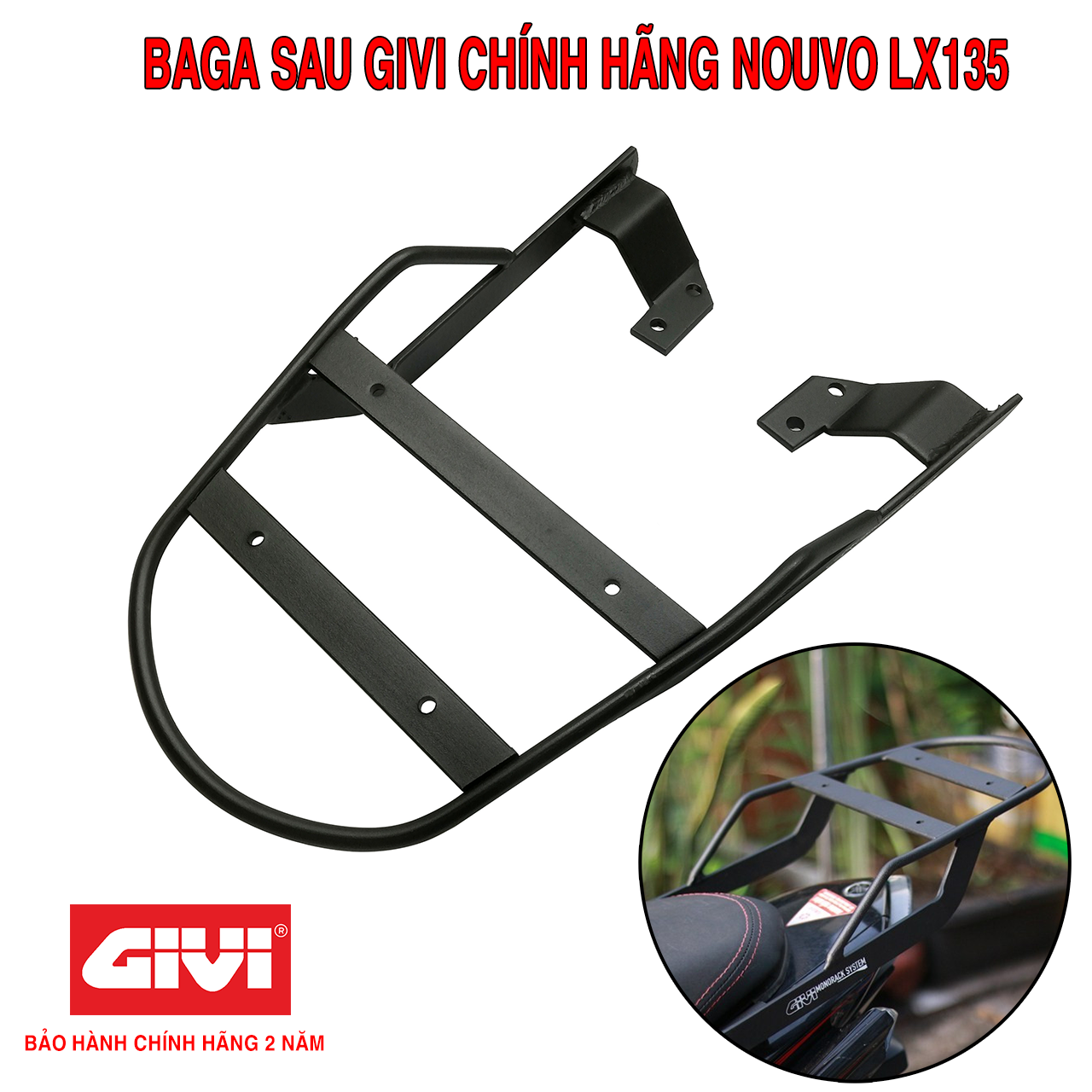 Baga Sau Givi Cho Xe Nouvo LX 135 Dùng Chở Đồ Và Gắn Thùng Sau Hàng Chính Hãng