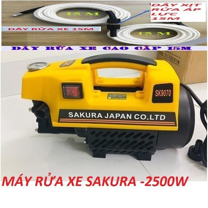 MÁY RỬA XE SAKURA 2500W LOẠI ĐẠI LÕI ĐỒNG SK-9070 *15 m TIỆN DỤNG, DỄ DÀNG KHI DI CHUYỂN, VẬN HÀNH