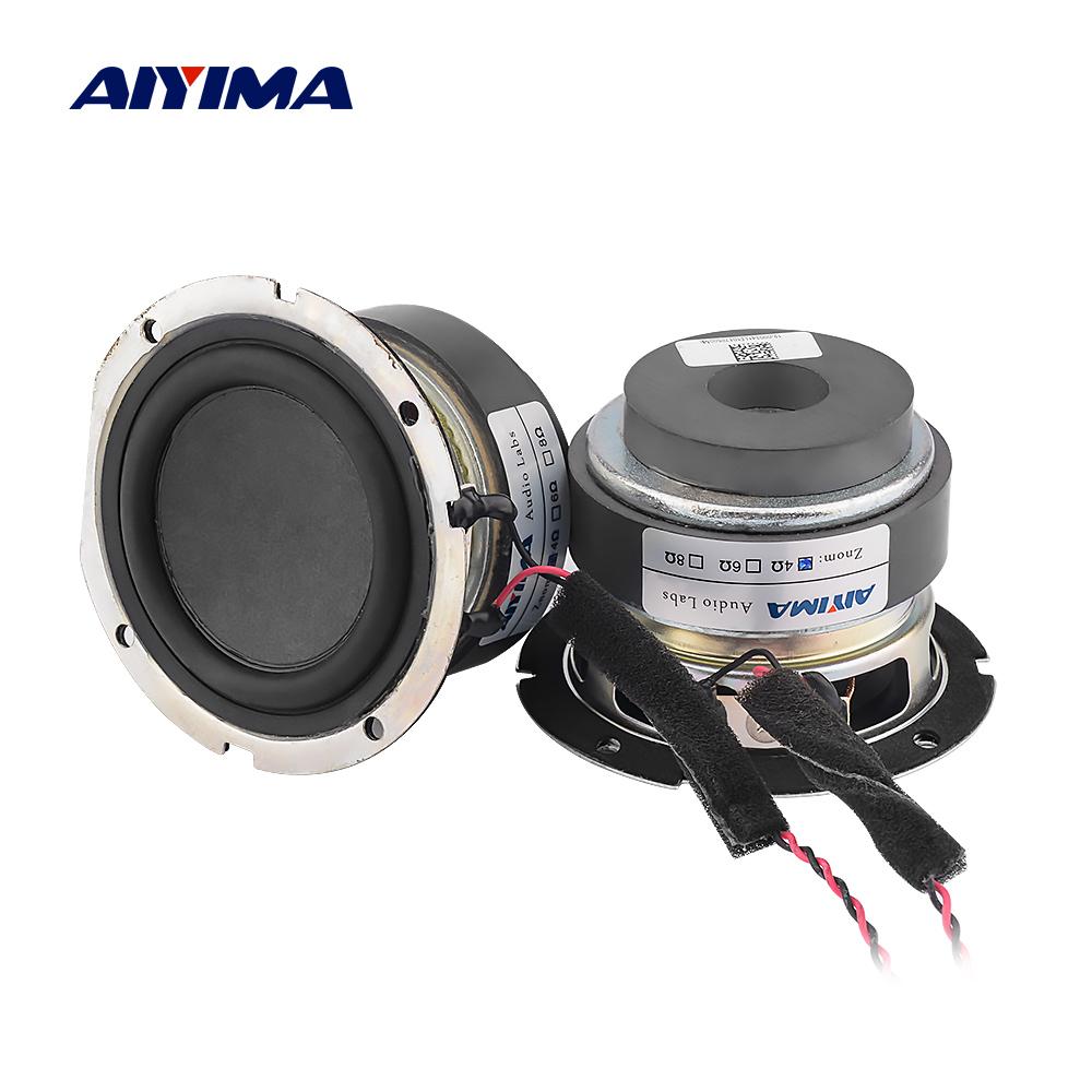 Aiyima 2pcs loa bass tầm trung 3 inch 4 ohm 15W loa loa âm thanh âm thanh loa âm thanh nhà hát tại nhà Color: 8 Ohm Speaker