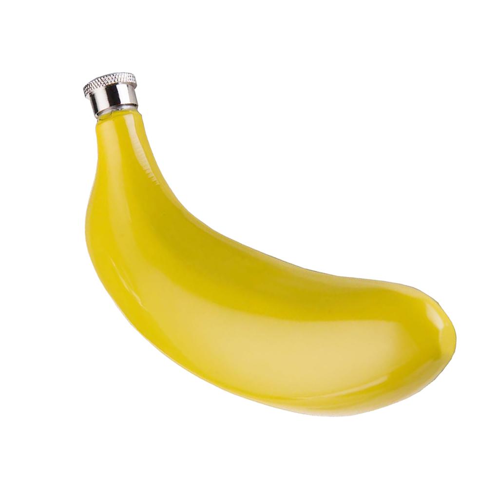 Portable 5oz Banana Hip Flask Pocket Alcohol Flagon Drinkware with Funnel