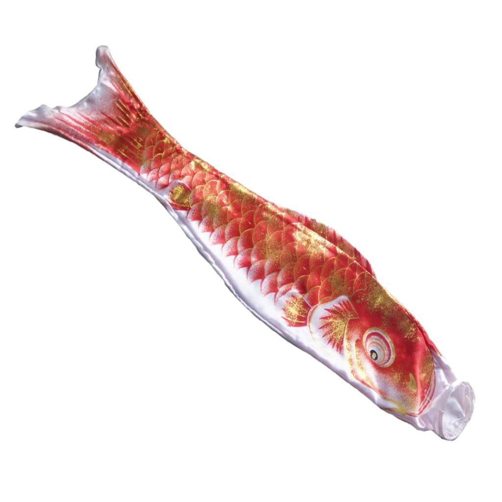 5pcs 50cm Golden Windsock Artificial Silk Flag Koi Nobori Fish Flag