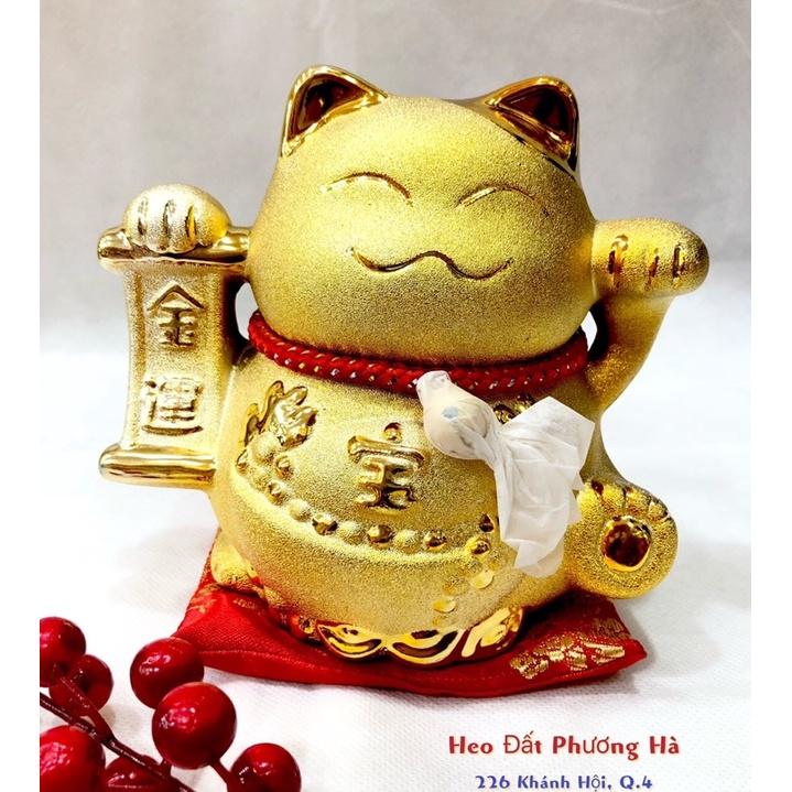 Ống Heo Sứ Mèo May Mắn Nhật