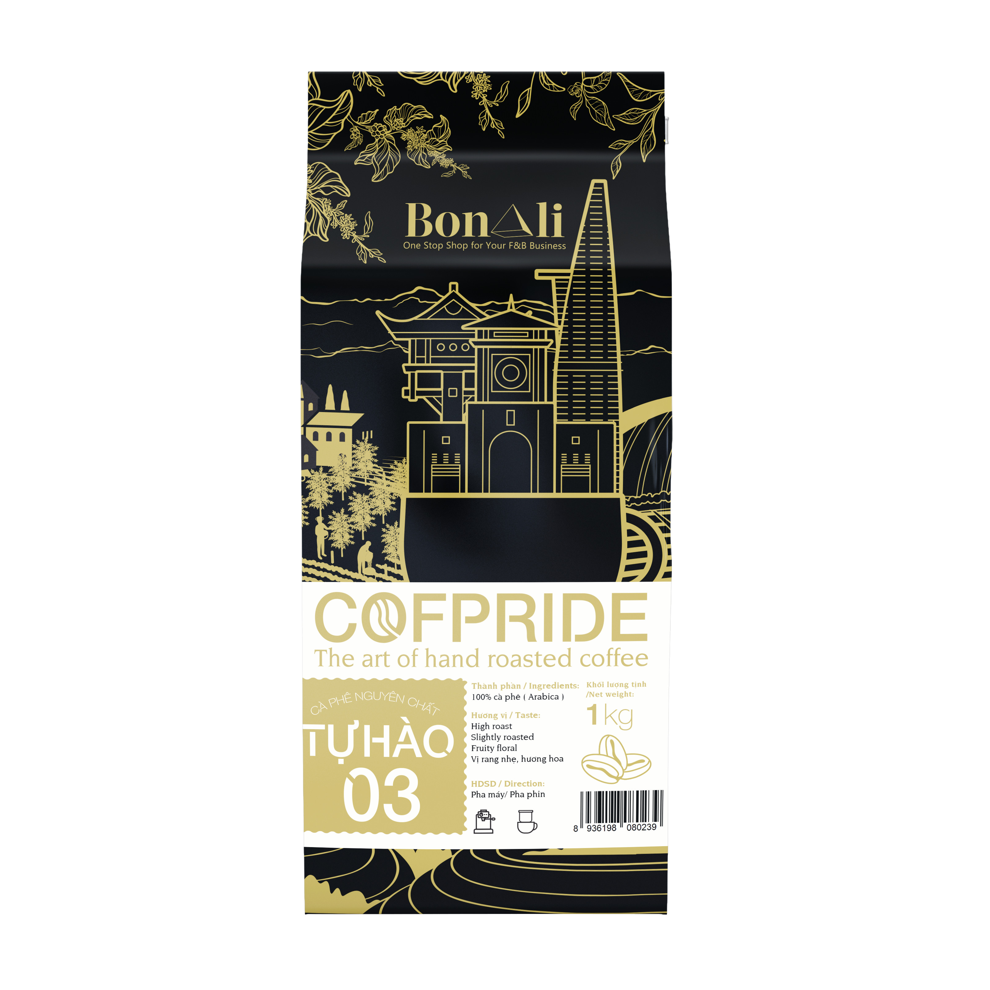 CÀ PHÊ COFPRIDE TỰ HÀO 3 (100% ARABICA ) - CÀ PHÊ HẠT 1KG